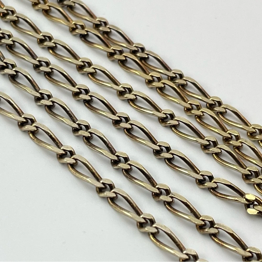 Beautiful Sterling Silver Italy Milor Figaro Chain Necklace 30” Long